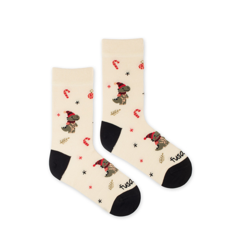 Detské ponožky Dinosaurus vianočný S (Unisex veľkosť S (veľkosť 23-26))