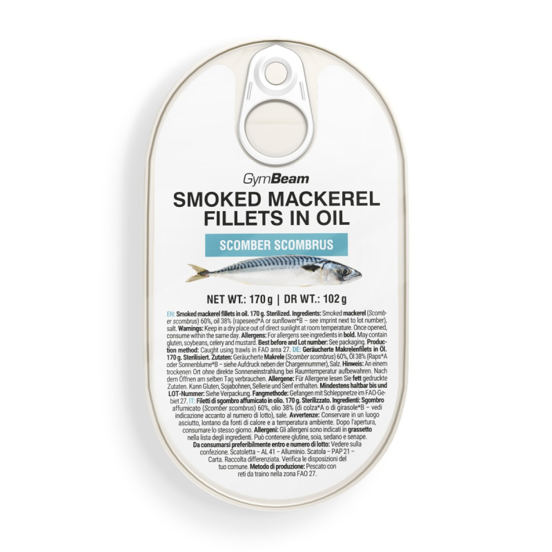 GymBeam Smoked mackerel fillets in oil