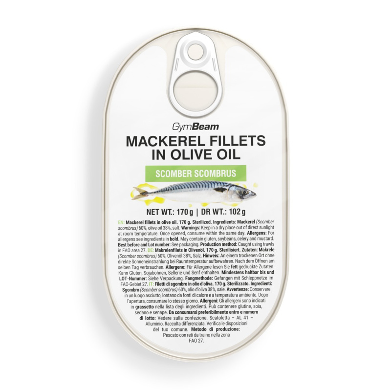 GymBeam Mackerel fillets in olive oil