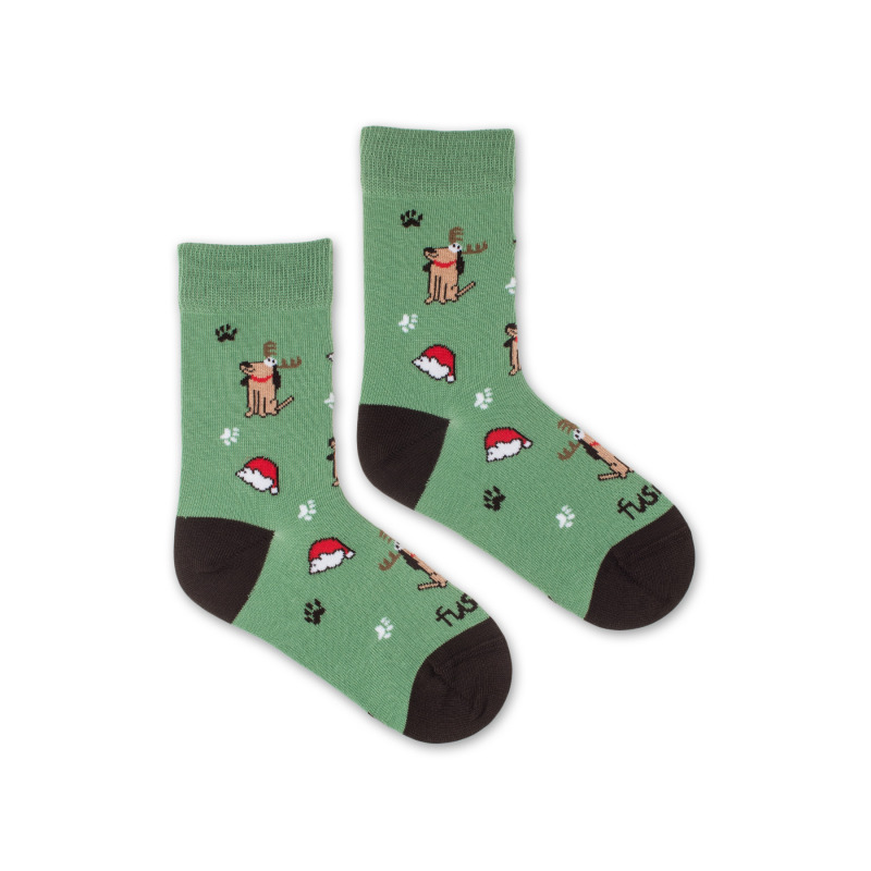 Detské ponožky Santov pes L (Unisex veľkosť L (veľkosť 31-34))