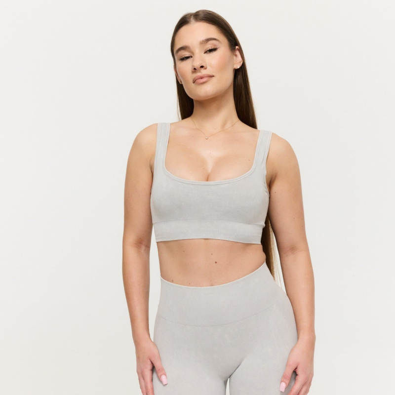GymBeam Bezešvá sportovní podprsenka Lift Grey