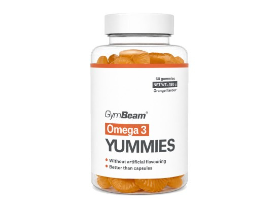 GymBeam Omega 3 Yummies 60 želé - pomeranč