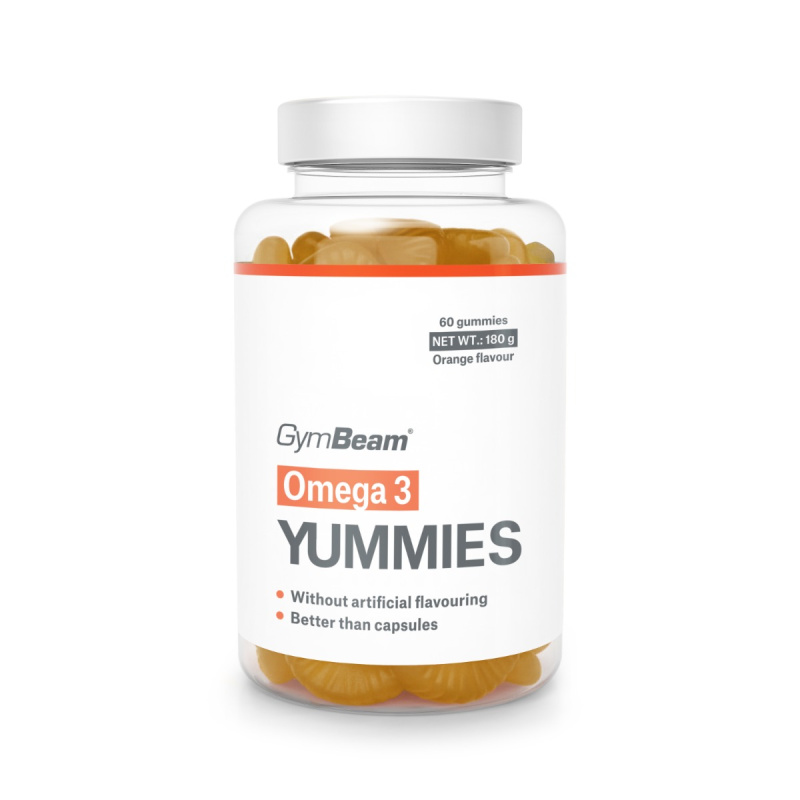 GymBeam Omega 3 Yummies 60 želé - pomeranč