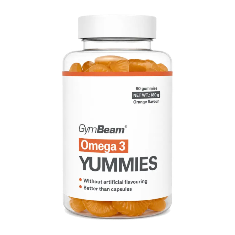 GymBeam Omega 3 Yummies 60 želé - pomeranč