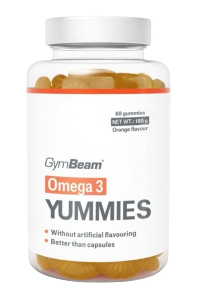 GymBeam Omega 3 Yummies 60 želé - pomeranč
