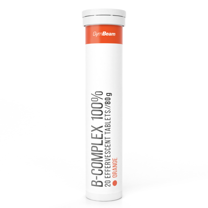 GymBeam B-Komplex 100 % 20 šumivý tablet - pomeranč