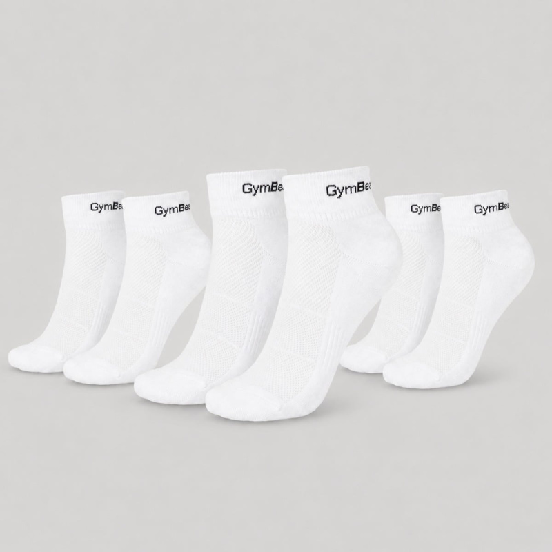 GymBeam Ponožky Quarter 3Pack White