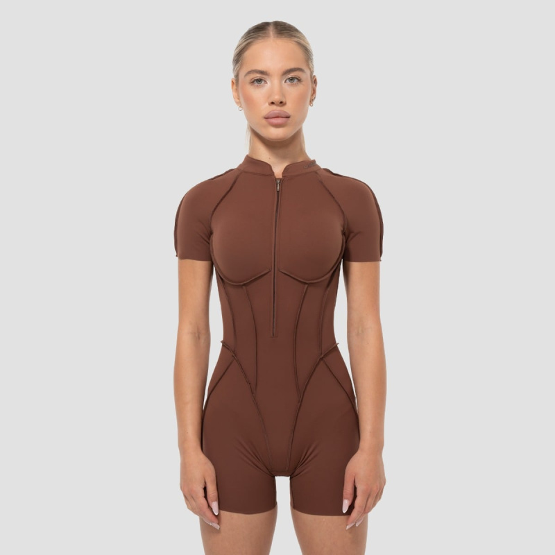GymBeam Dámský overal Cosmo Brown