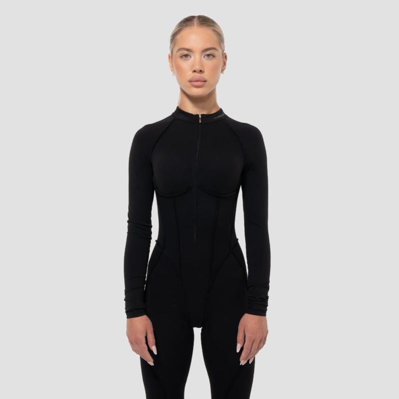 GymBeam Dámský overal Zip-Up Cosmo Black