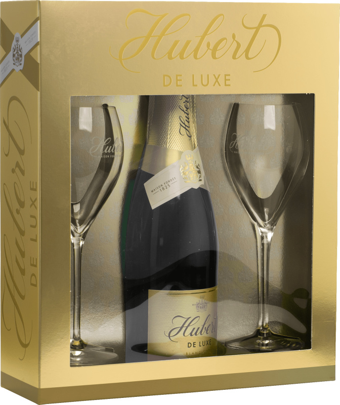 Hubert De Luxe + 2 sklenice 7% 0,75l (darčekové balenie 2 poháre)