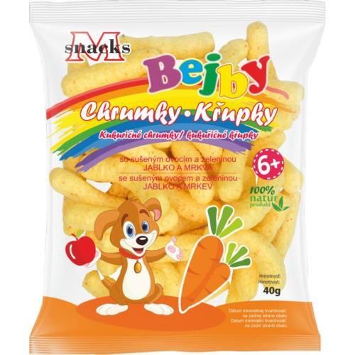 M Snacks Bejby kukuřičné křupky jablko-mrkev
