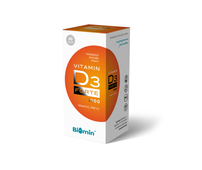 BIOMIN Vitamin D3 Forte 1000 I.U. 60 tobolek
