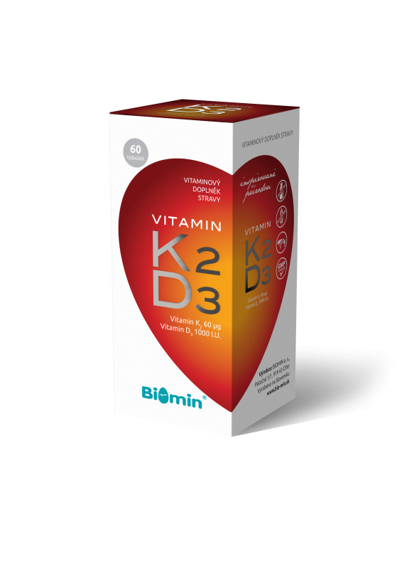 BIOMIN Vitamin K2+D3 1000 I.U. 60 tobolek