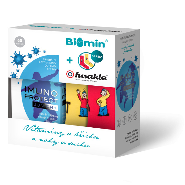 Biomin Imuno Protect Junior+ dárek FUSAKLE 60 tobolek
