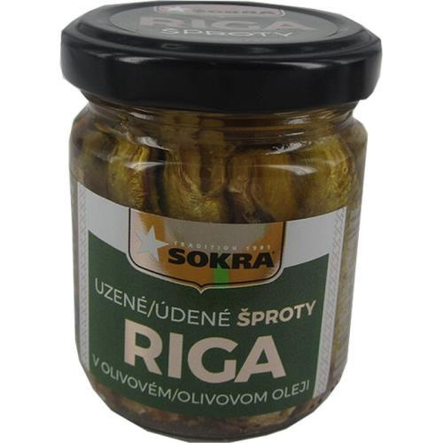 Sokra uzené šproty v olivovém oleji sklo 100g