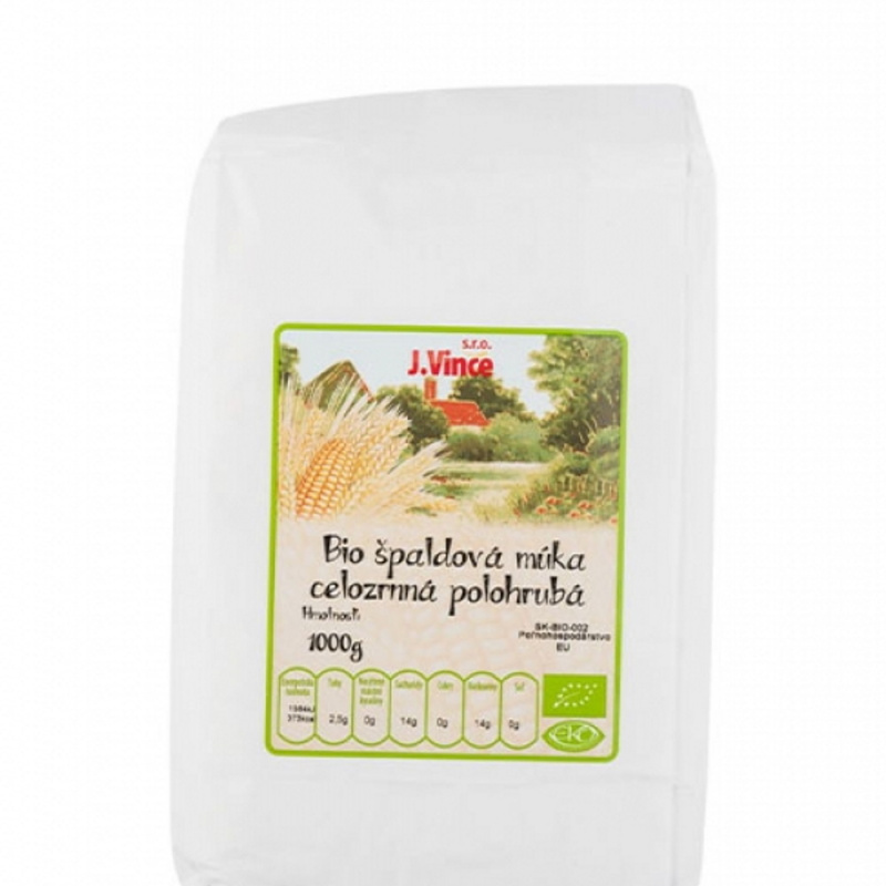 J.VINCE Špaldová mouka celozrnná polohrubá BIO 1 kg