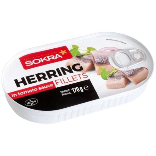 Sokra sleďové filety v rajčatové omáčce 170g