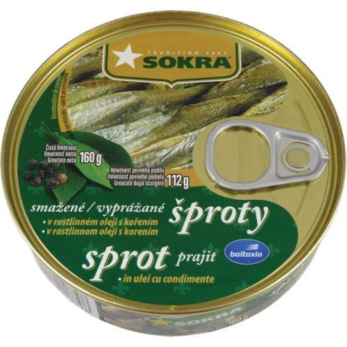 SOKRA rižské šproty smažené v oleji s kořením 160g