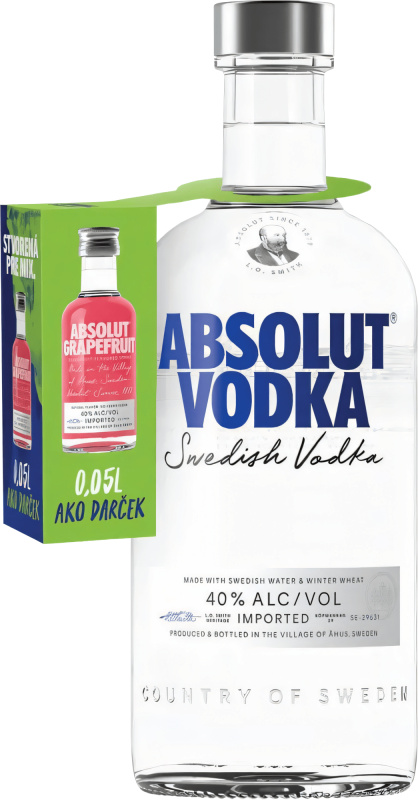 Absolut 0,7l + Absolut Grapefruit 0,05l 40% 0,75l