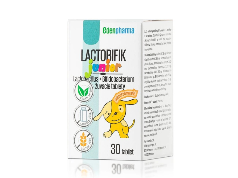 EDENPHARMA Lactobifík Junior příchuť.pomeranč 30 tablet