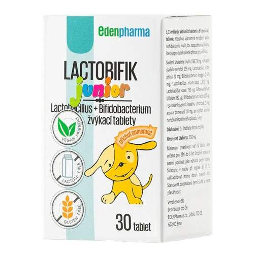 EDENPHARMA Lactobifík Junior příchuť.pomeranč 30 tablet