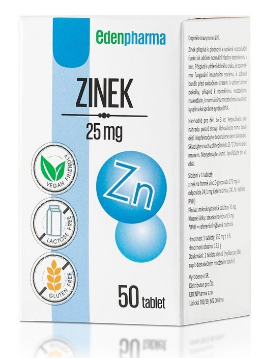 EDENPHARMA Zinek 25 mg 50 tablet