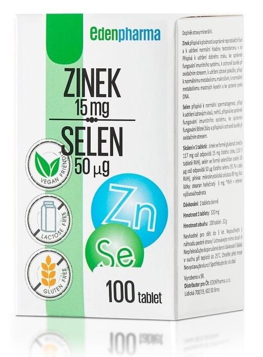 EDENPHARMA Zinek a selen 100 tablet