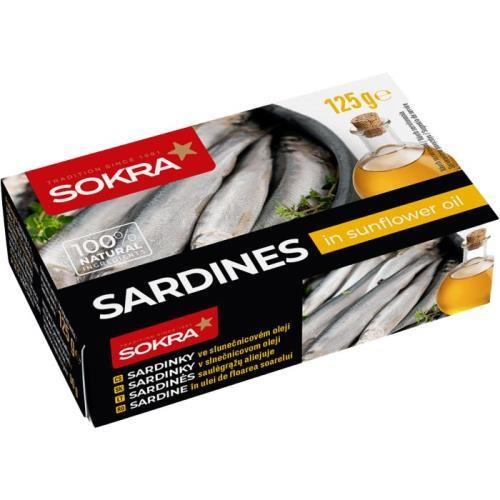 Sokra sardinky ve slunečnicovém oleji 125g