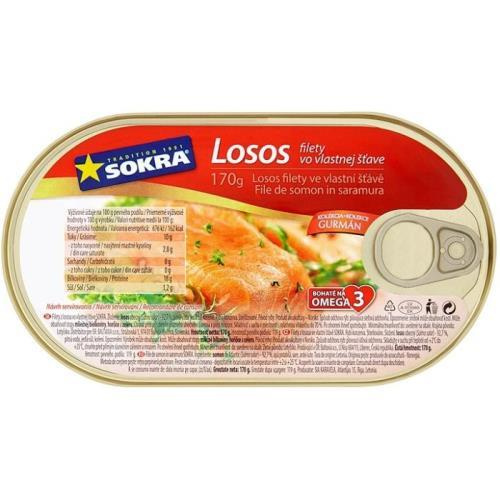 Sokra losos filety ve vlastní šťávě 170g