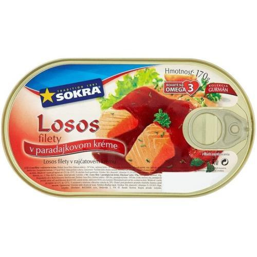 Sokra losos filety v tomatě 170g