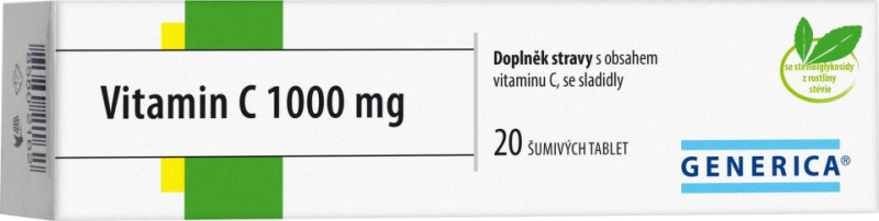 GENERICA Vitamin C 1000 mg 20 šumivých tablet