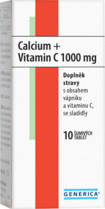 GENERICA Calcium + vitamin C 1000 mg 10 tablet