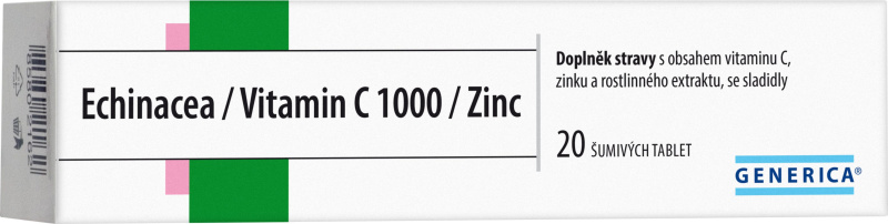 GENERICA Echinacea + vitamin C 1000 + zinek 20 šumivých tablet