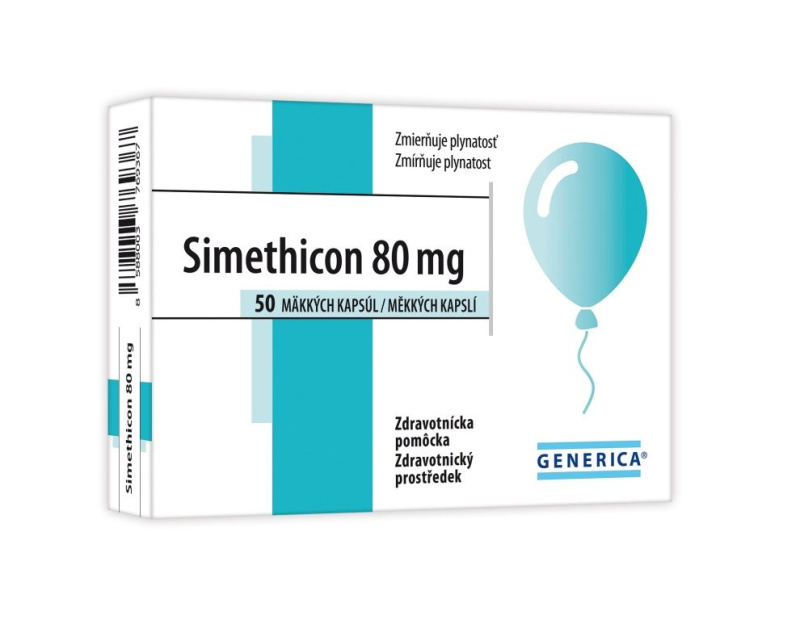 GENERICA Simethicon 80 mg 50 měkkých želatinových kapslí