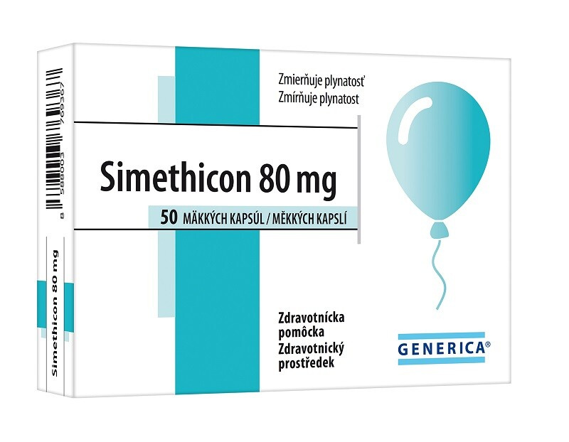 GENERICA Simethicon 80 mg 50 měkkých želatinových kapslí