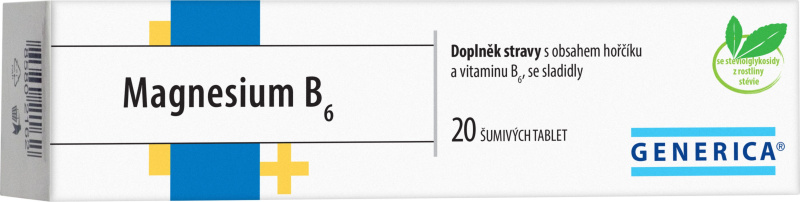 GENERICA Magnesium citrát B6 20 šumivých tablet