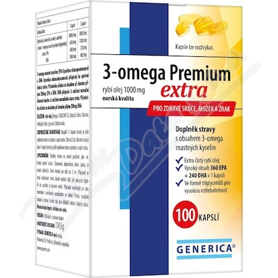 GENERICA Omega 3 premium extra 100 kapslí