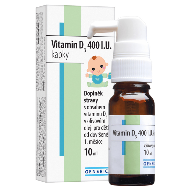 Vitamin D3 400 I.U. kapky 10 ml Generica