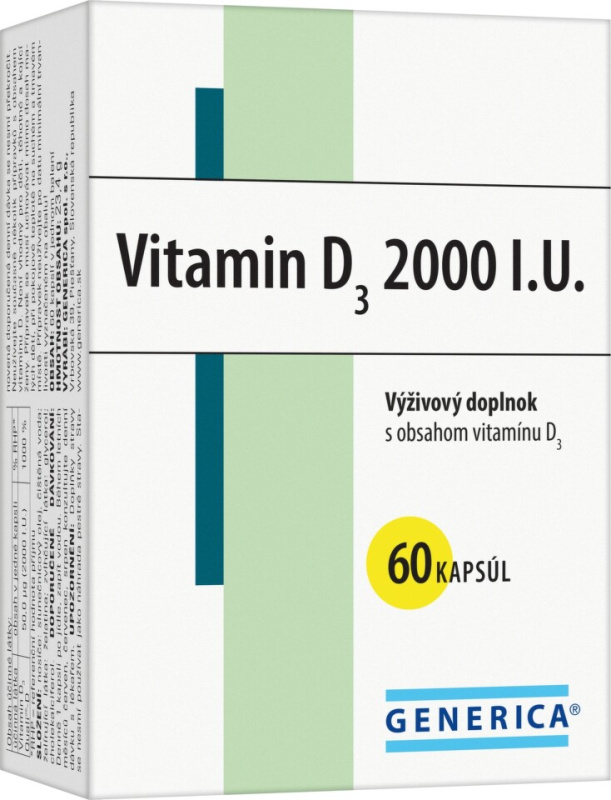 GENERICA Vitamin D3 2000 I.U. 60 kapslí