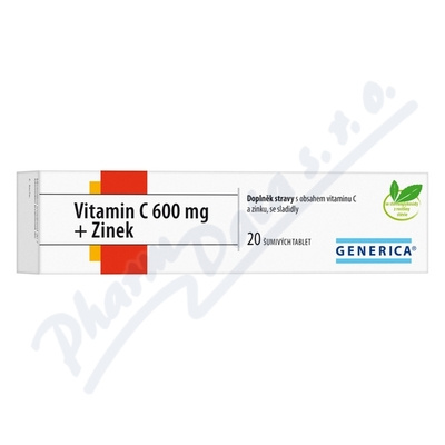 GENERICA Vitamin C 600 mg + zinek 20 šumivých tablet