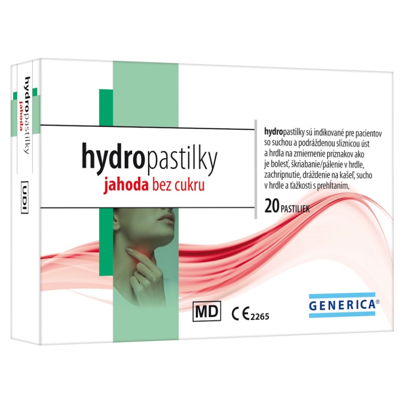 GENERICA Hydro pastilky jahoda 20 kusů