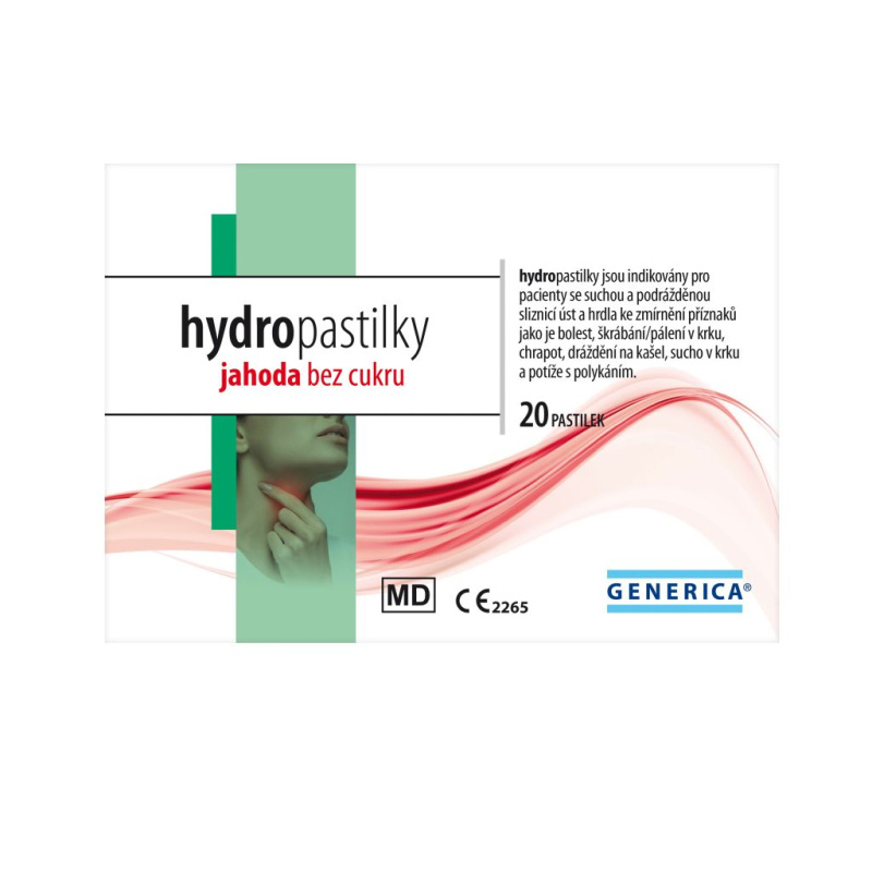 GENERICA Hydro pastilky jahoda 20 kusů