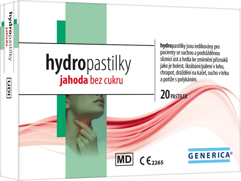 GENERICA Hydro pastilky jahoda 20 kusů