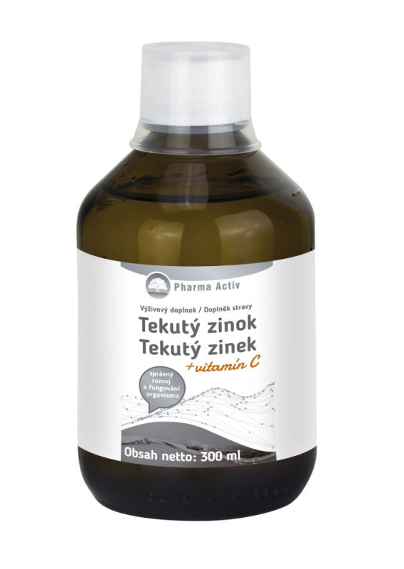 PHARMA ACTIV Tekutý zinek + vitamín C 300 ml