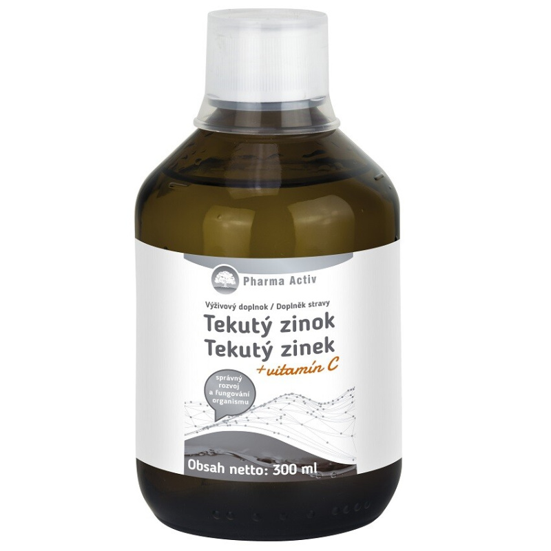 PHARMA ACTIV Tekutý zinek + vitamín C 300 ml