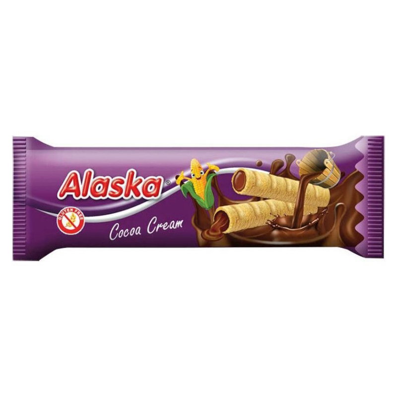 ALASKA Kukuřičné trubičky bez lepku kakaové 18 g
