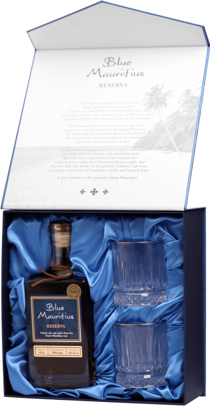 Blue Mauritius Reserva 40% 0,7l (dárkové balení 2 sklenice)