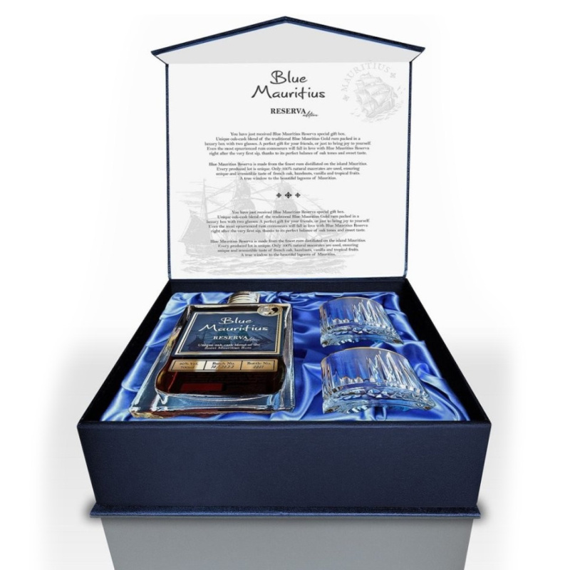 Blue Mauritius Reserva 40% 0,7l (dárkové balení 2 sklenice)