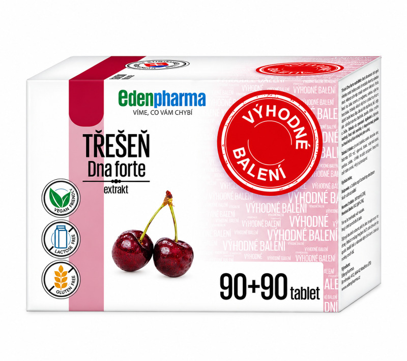 EDENPHARMA Třešeň Dna forte 90+90 tablet DUOPACK 180 kusů