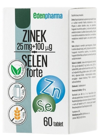 EDENPHARMA Zinek Selen forte 60 kapslí